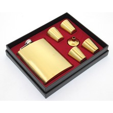 Tekinhediyelik Paslanmaz Çelik 4 Shot Bardaklı Matara Seti ALK2663