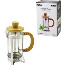 Marsilyan French Press Metal Kafes - Bambu Sap Bambu Kapak 350ML Cam Bitki Süzgeçi (4887)