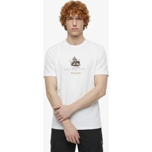 Discovery Expedition D6SM-TST3761 Kırık Beyaz Bisiklet Yaka Relaxed Baskılı Erkek T-Shirt