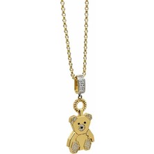 Taşlı Ayıcık Charm Kolye Ucu - KLU0566