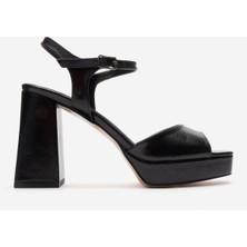 Dericlub Kadın Platform Topuklu Bilek Bant Abiye Ayakkabı Zy 4148 Siyah