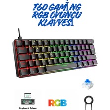 ATAsoft T60 Mavi Switch Mekanik Klavye Kablolu Gaming Oyuncu Klavyesi