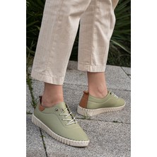 Panorama Dikiş Detaylı Ortopedik Deri Kadın Sneaker