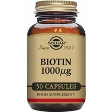 Solgar Biotin 1000 Mcg 50 Kapsül Vegan İçerikli Besin Takviyesi Türkiye Menşeli