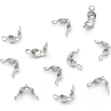 Hedef Bijuteri 100 Adet Nikel Renk Çift Halkalı Demir 4 mm Düğüm Kapama Takı Yapım Aparatı