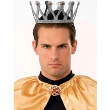 Marsilyan Gümüş Renk Çocuk ve Yetişkin Uyumlu Kral Tacı
