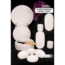 Atbyhome By Bambum Duru 19 Parça Porselen Kahvaltı Takımı Kahvaltı Seti Kahvaltılık- Sunum Seti