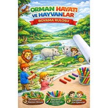 Haydi Dekor 🏞️ “Orman Hayvanlarını Boyuyorum – 5 Metrelik Dev Orman Hayatı Boyama Rulosu | Çocuklar İçin Eğitici ve Eğlenceli Etkinlik Kağıdı” 🦁🌳🦜