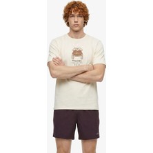 Discovery Expedition D6SM-TST3763 Kırık Beyaz Bisiklet Yaka Relaxed Baskılı Erkek T-Shirt