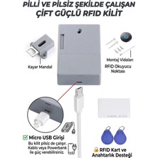 Rfıd Kartlı Görünmez Dolap Kilidi - Mobilya ve Ofis Için Gizli Güvenlik Kilidi Akıllı Elektronik Kolay Kurulum