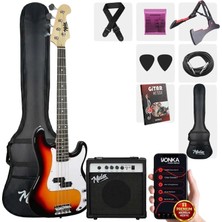 Midex CBG-460SB 46 inç 4/4 Yetişkin Amfili Bas Gitar Seti Sunburs