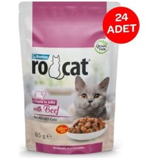 Ro-Cat Sığır Etli Yetişkin Yaş Kedi Maması 85 gr x 24 Adet
