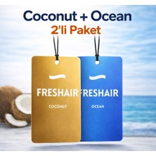 Freshair Freshaır Araç Kokusu 2'li Set Coconut & Ocean Oto Asma Koku Kalıcı Araç Parfümü