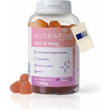 Nutrafine Skin & Hair Gummy – Hidrolize Kolajen, Hyaluronik Asit, Glutatyon ve Biotin Içeren Cilt&saç Gummies