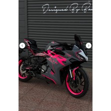 Banxtre Cfmoto 250SR Motosiklet Için Komple Neon Pembe Detaylı Sticker Seti