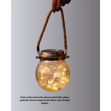 Epilons Güneş Enerjili Cam Sarkıt Bahçe Balkon Teras Aydınlatma 30 LED