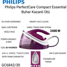 Philips 2400 Watt GC6842/30 Perfectcare Compact Essential Buhar Kazanlı Ütü + Dijital Hassas Mutfak Tartısı Hediye