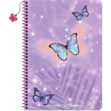 Keskin Color Keskin A4 Çizgili Charmlı Kelebek Defter - Mor