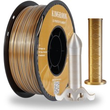 Kingroon Silk Çift Renk (Dual) Pla Filament Altın-Gümüş  High Speed (600MM/S) - Bambu Lab ve K1 Uyumlu - 1.75MM 1 kg
