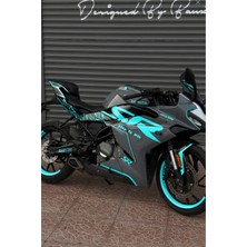 Banxtre Cfmoto 250SR Için Komple Açık Mavi Renk Parçalı Detay Sticker Seti