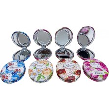 Marsilyan Cep Aynası Oval Tombul Taşlı Flowers