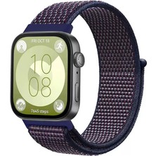 Epilons Huawei Fit 4 Hasırlı Cırtcırtlı Kordon - Mavi-Beyaz