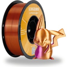 Kingroon Silk Çift Renk (Dual) Pla Filament Altın-Mor- High Speed (600MM/S) - Bambu Lab ve K1 Uyumlu - 1.75MM 1 kg