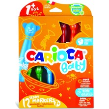 Carioca Teddy Jumbo 12'li Süper Yıkanabilir Keçeli Boya Kalemi Renkli ve Eğlenceli