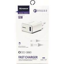 Oxpower 18W Hızlı Şarj Aleti  2in1 Type-C Quick Charger 3.0 A Kalite (Hızlı Şarj)