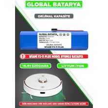 Global Batarya Wiami Fx-11 Plus Akıllı Robot Süpürge Bataryası 14.4V 5200MAH Pil (Orijinal Kapasite)