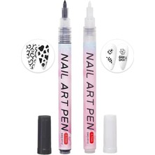Ellea Nail Art Çizim Kalemi Siyah Beyaz Set