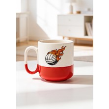 BB Design Voleybol Topu Tasarımlı Seramik Baskılı Pro Kupa Bardak 330ML