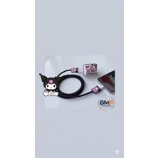BMP GLOBAL Kuromi Temalı Şık Telefon Typce Kablosu Koruyucu Seti 🖤💖