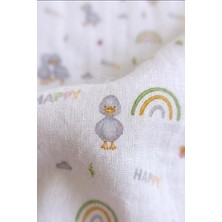 More Home Çok Amaçlı Müslin Örtü, Müslin Bebek Battaniyesi, %100 Pamuk Tek Katlı Müslin BEZ,90X90 cm Duck