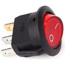 Diyotlab Yuvarlak Işıklı Anahtar Kırmızı 12V 3p