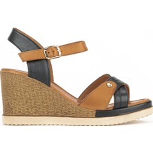 Ziya, Kadın Hakiki Deri Dolgu Topuk Sandalet 161992Z505 Siyah