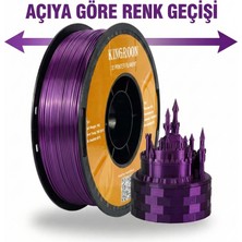 Kingroon Silk Çift Renk (Dual) Pla Filament Siyah-Mor - High Speed (600MM/S) - Bambu Lab ve K1 Uyumlu - 1.75MM 1 kg