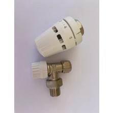Danfoss 1/2 Köşe Tip Termostatik Radyatör Vana Seti Pex Bağlantılı C1 GÖVDE+015G3630