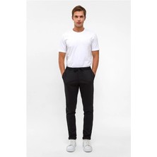 Süvari Siyah Slim Düz Jogger Pantolon
