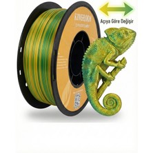 Kingroon Silk Çift Renk (Dual) Pla Filament Yeşil-Sarı- High Speed (600MM/S) - Bambu Lab ve K1 Uyumlu - 1.75MM 1 kg