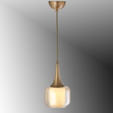 TT603-1-FULLESK Tt Aydınlatma Eskitme Kaplama Tekli Silindir Çift Camlı Avize