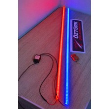 Öztürk Oto Aksesuar Cam Kenarı Yanıp Sönen LED Lamba 2’li – Uzaktan Kumandalı, 12 Modlu, Kırmızı Mavi Işık (12V)