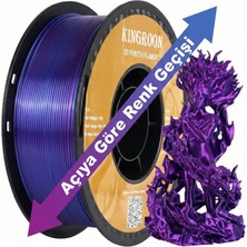 Kingroon Silk Çift Renk (Dual) Pla Filament Mavi-Kırmızı/mor- High Speed (600MM/S) - Bambu Lab ve K1 Uyumlu - 1.75MM 1 kg