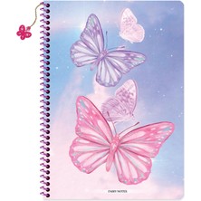 Keskin Color Keskin A4 Kareli Charmlı Kelebek Defter - Pembe