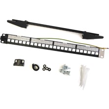 Scs Pazar Toz Kapaklı Patch Panel - 24 Port - Modüler Boş - Ftp - 1u - Zırhlı - Tüm Jacklar Uyumlu