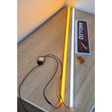 Öztürk Oto Aksesuar Cam Kenarı Yanıp Sönen LED Lamba 2’li – Uzaktan Kumandalı, 12 Modlu, Sarı  Beyaz Işık (12V)