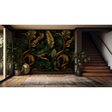 Koyu Botanik 3D Poster Duvar Kağıdı