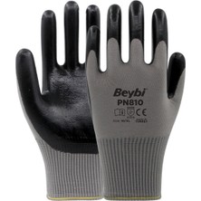 Beybi PN810 Polyester Örme Nitril Eldiven No:9 - x 12 Adet