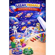 Haydi Dekor 🌌 Uzayı Keşfediyorum – 5 Metre Dev Uzay Temalı Boyama Rulosu | 🚀 Çocuklar İçin Astronot, Gezegen ve Yıldızlı Boyama Kağıdı | 🌙 Okul Öncesi Eğitim, Sanat Etkinliği ve Eğlenceli Aktivite