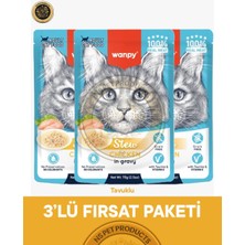 Wanpy Pouch Tavuk Yetişkin Kedi Yaş Maması Seti 3x70 gr